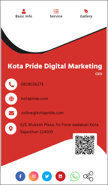 bdial business visiting card red