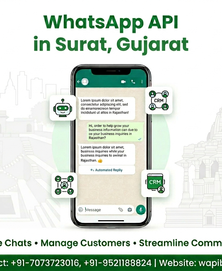 Get official WhatsApp API in Surat, Gujarat. Meta-approved API with AI chatbots for textile & diamond businesses.