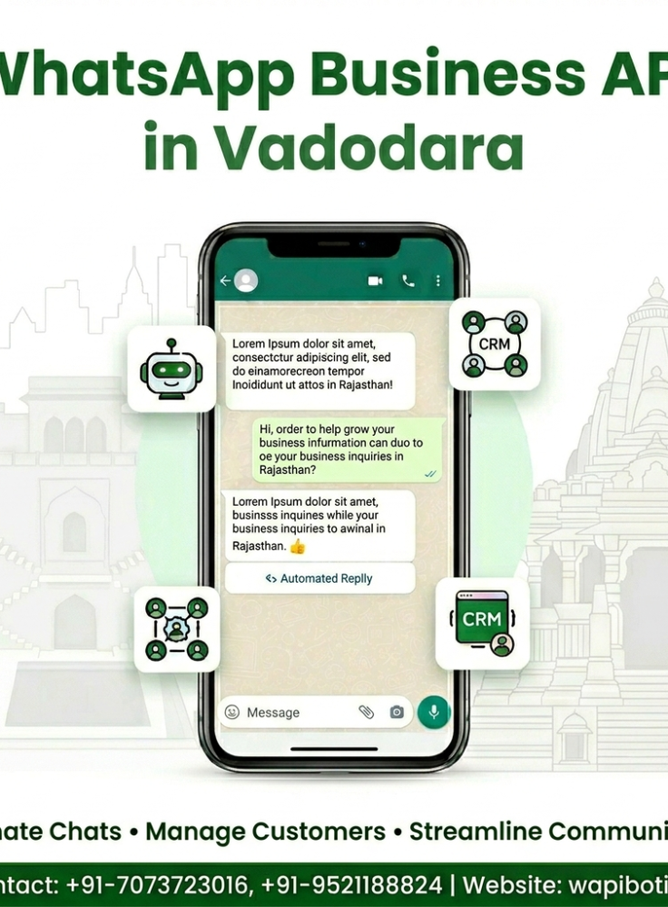 ooking for official Whatsapp APi In Vadodara? WapiBotix provides Meta-approved API and AI chatbots to scale your industrial or retail business.