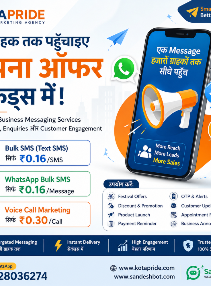 Business Messaging Services: WhatsApp Bulk SMS, Text SMS and Voice Call SMS